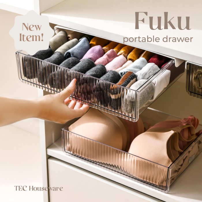 Laci TecFuku Portable Desk Drawer Organizer Laci Bawah Meja Tempel
