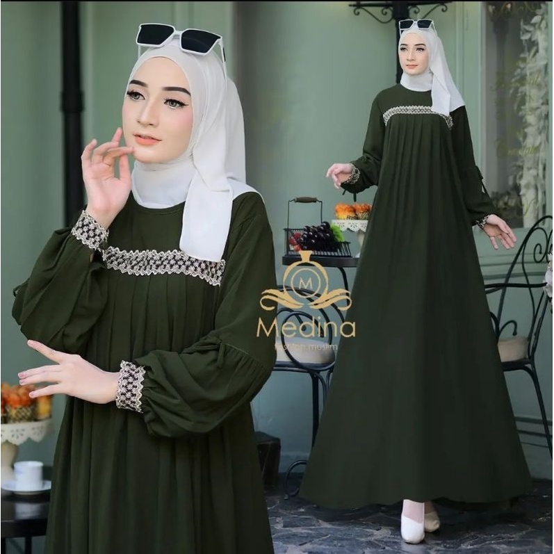 Gamis kringkel airflow terbaru dan terlaris medina dress