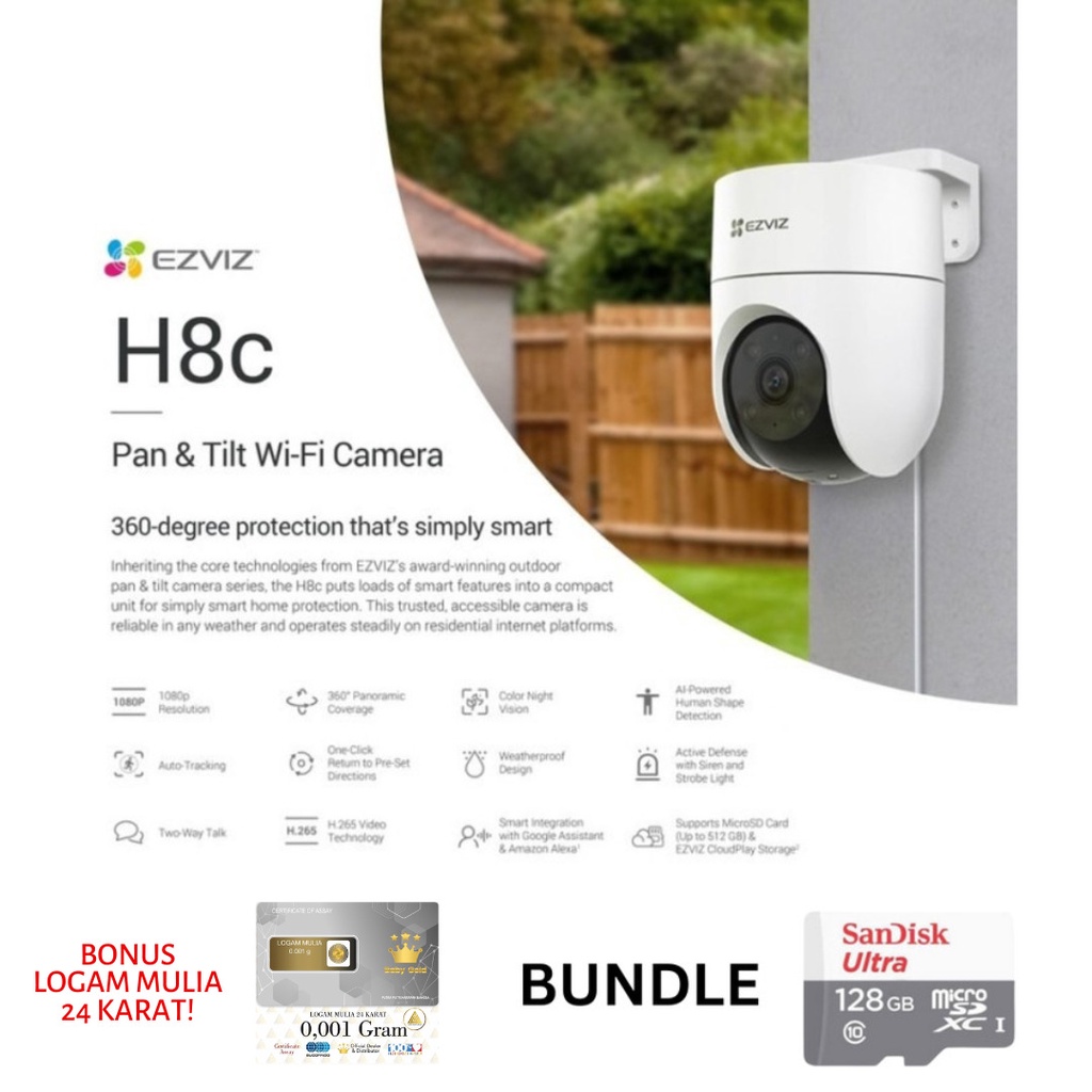 Camera Ip  CCTV Ezviz H8C 2MP Smart Home Outdoor