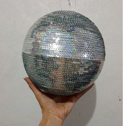 bola disco sequin metalik 22cm