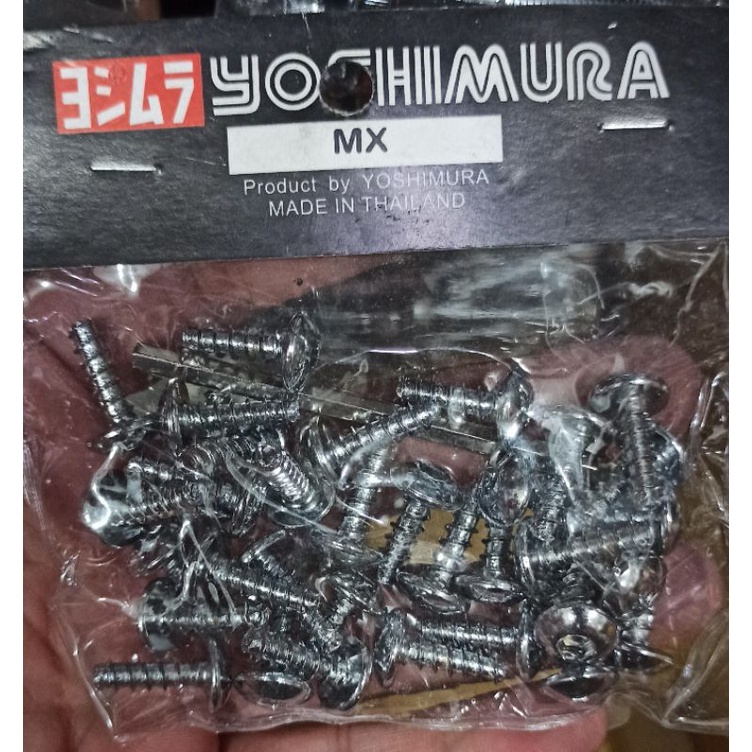 Baut Body Cacing / Baut Cacing / Baut Klip Body / Skrup Body  Motor Yamaha Kunci L Chrome Yoshimura.