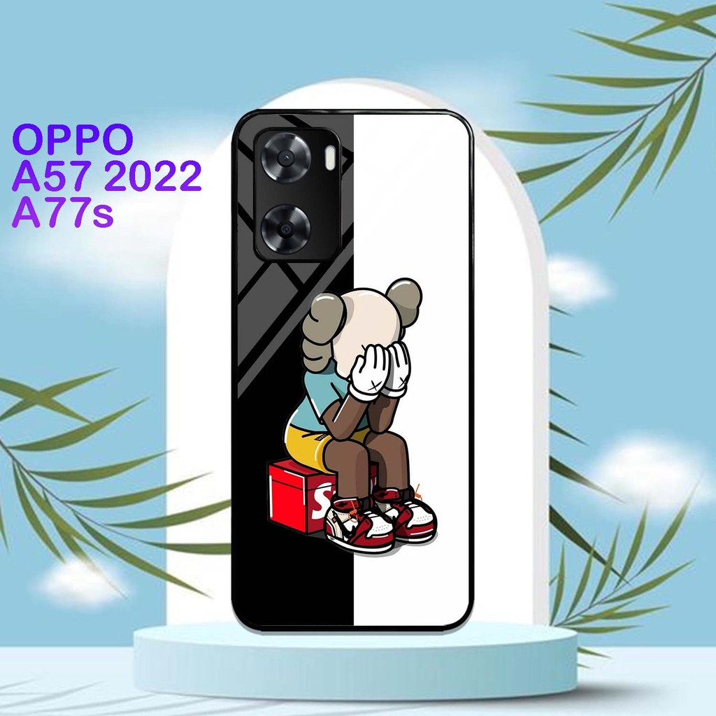 CASE GLOSSY Oppo A57 2022 | A77S | CASING HP KILAU Motif KAWS