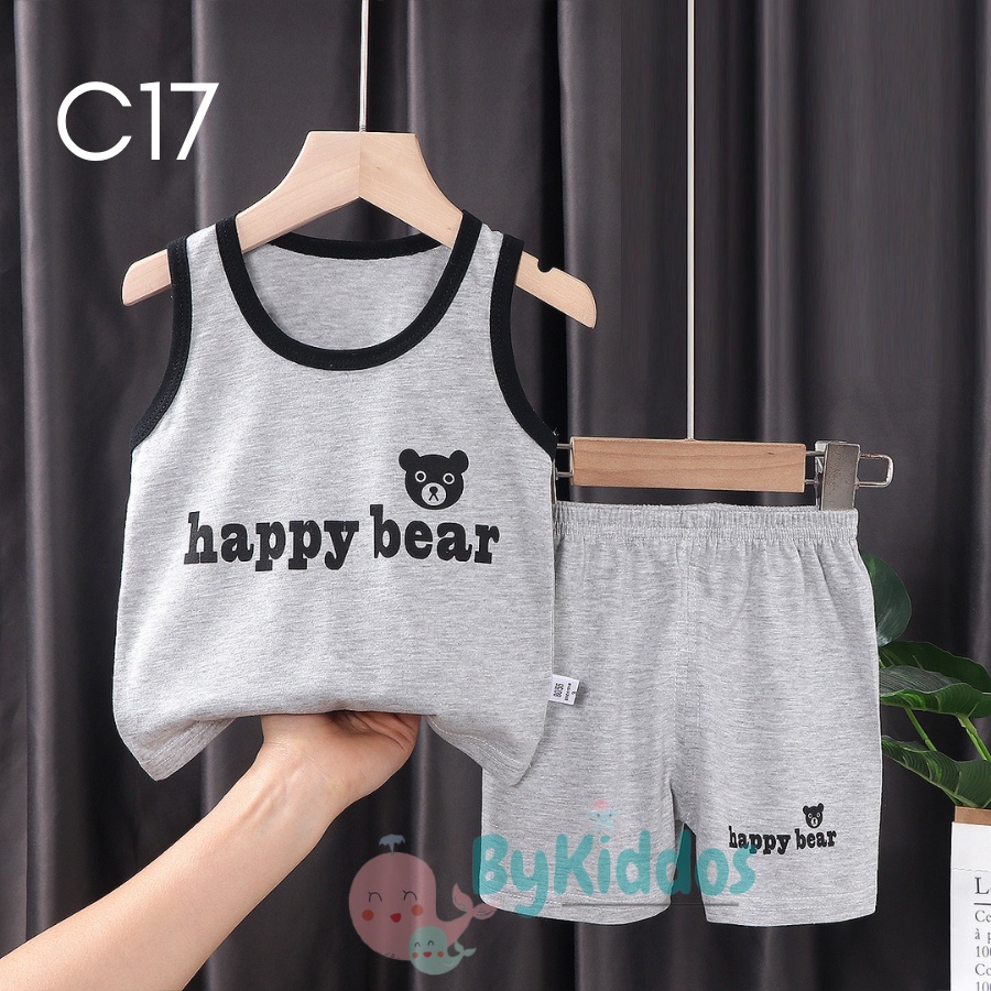 ByKiddos - Setelan Anak Import Kaos Anak Kutung Tanpa Lengan Lucu / Setelan Bayi Tanpa Lengan / Setelan Bayi Tanpa Lengan Import