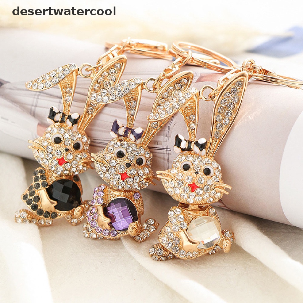 Deid Kartun Alloy Berlian Imitasi Kelinci Gantungan Kunci Keyring Liontin Mobil Handbag Key Chain Martijn