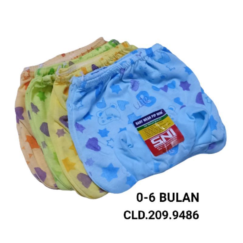 Celana kodok bayi isi 6pcs | Celana pop bayi umur 0 - 6 M | Perlengkapan bayi Newborn