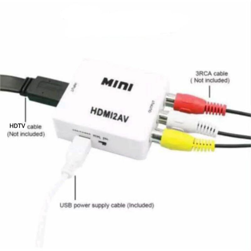 [C0D] MINI HDTV TO AV RCA CONVERTER ADAPTER 1080P / BISA UNTUK PS3 LAPTOP KE TV TABUNG