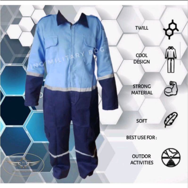 Werpak coverall two tone scotlight terbaru