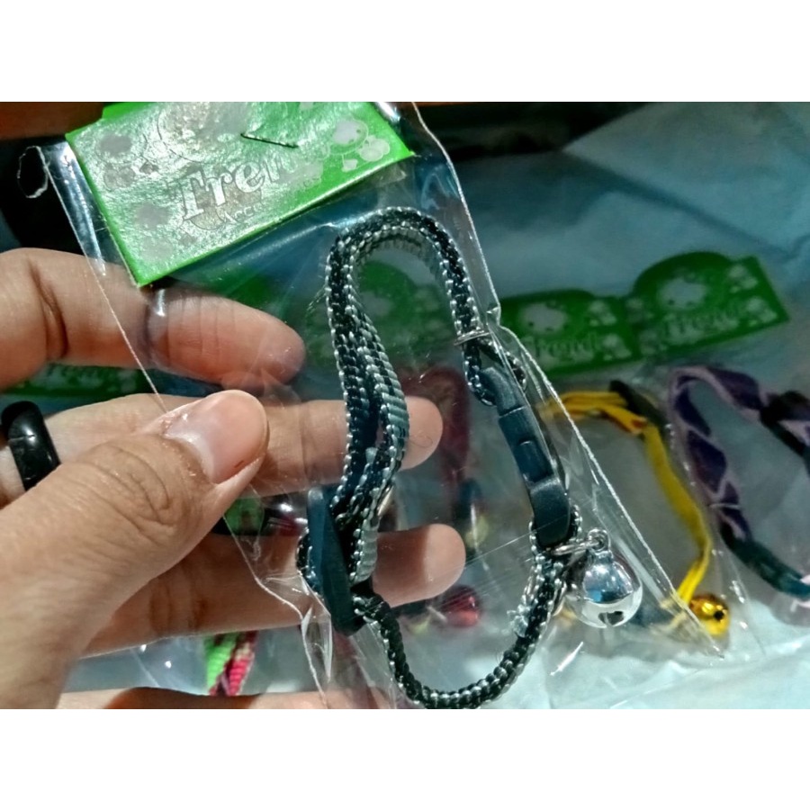 Kalung Kucing Lonceng tali motif /Kerincing Bel/Tontys
