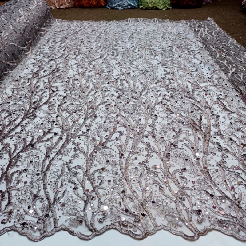 Bahan Kain Tile Korea Motif Sakura Like New Bisa Cod