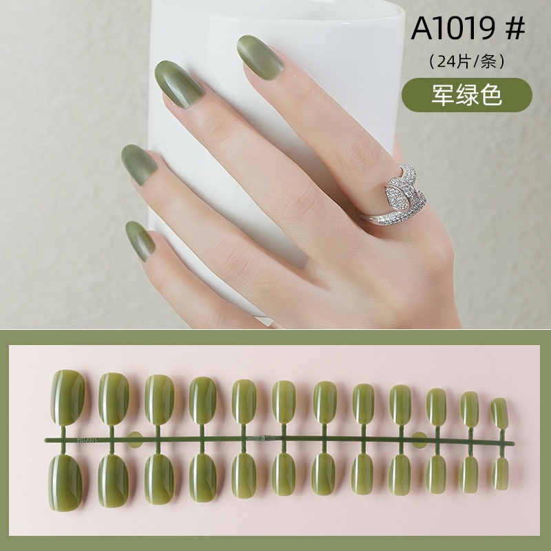 24Pc False Nail Art / KUKU PALSU Glossy Oval Kode A1001 - A1021