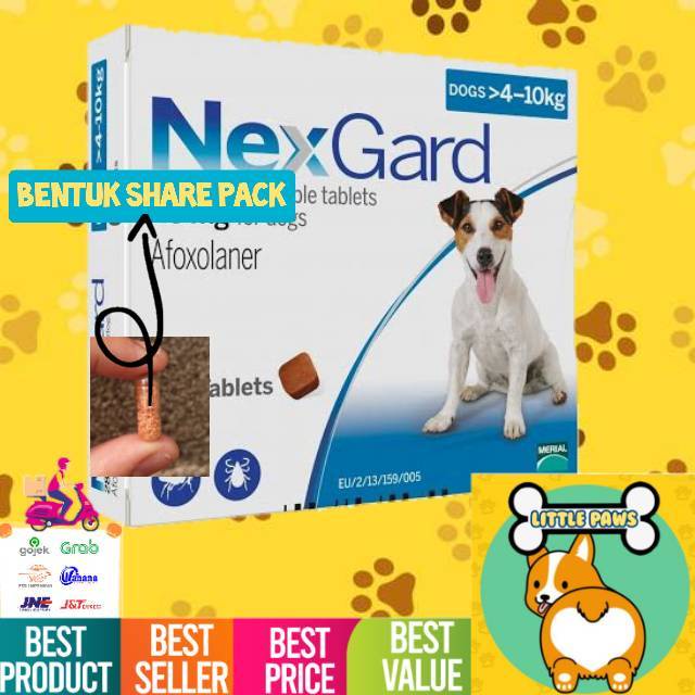 Repack Original Nexgard Medium Dog Obat Kutu Anjing (4-10kg) Sedang