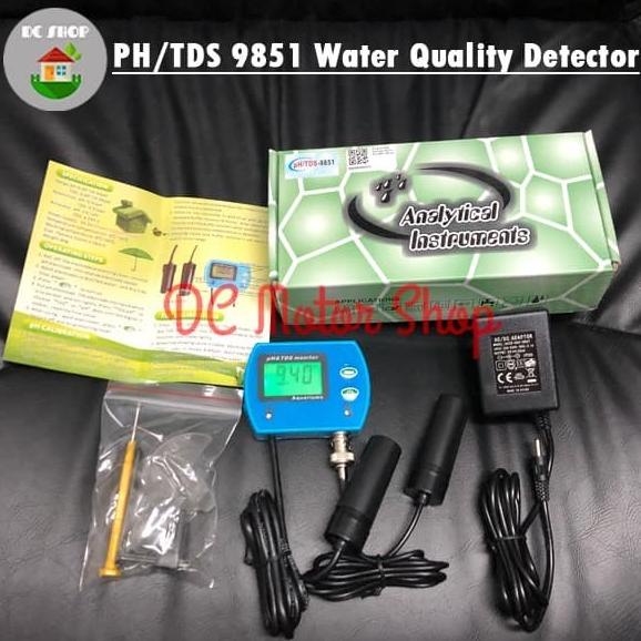 Alat Ukur pH TDS Water Quality Monitor Online Meter PH/TDS-9851 PH9851 dc-motor90 Segera Beli