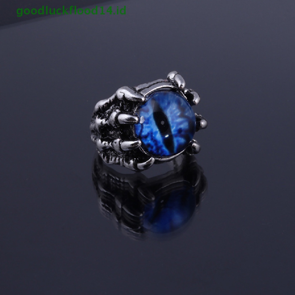 [GOOGFOUR] Retro Gothic Color Evil Eye Rings Untuk Pria Mendominasi Cakar Naga Vintage Pernikahan Aesthetic Hewan Cincin Hadiah Halloween [TOP]