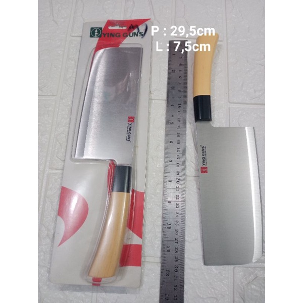Pisau daging stainless tajam Ying Guns / pisau tajam pipih besar Ying guns
