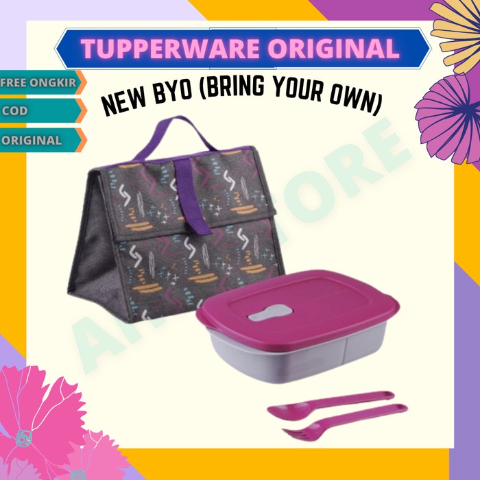 Lunch Box Tempat Makan Set Tupperware / Lunch Box Set Tas Makan Bekal Byo Lunch