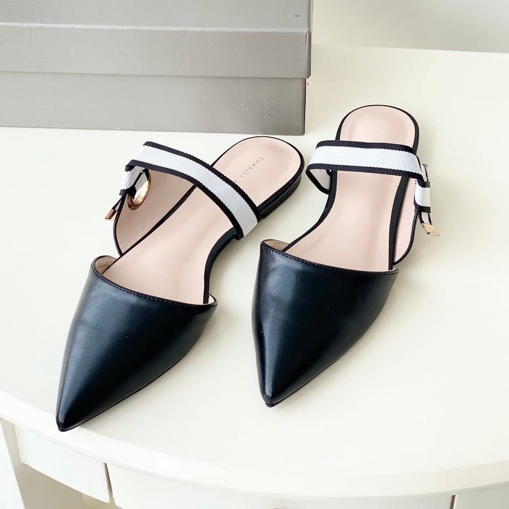 SEPATU FLAT WANITA  CS-3409 POINTED TOE FABRIC STRAP MULES