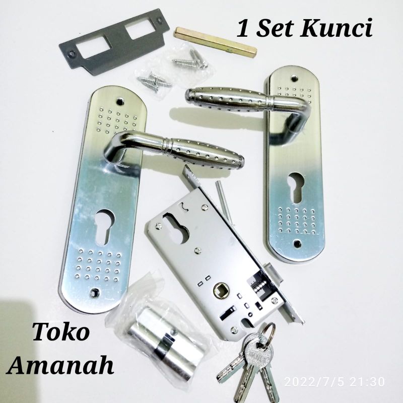 Handle pintu rumah stainless ongkel pintu rumah besar 25cm - Gagang Pintu Rumah 1 set kunci