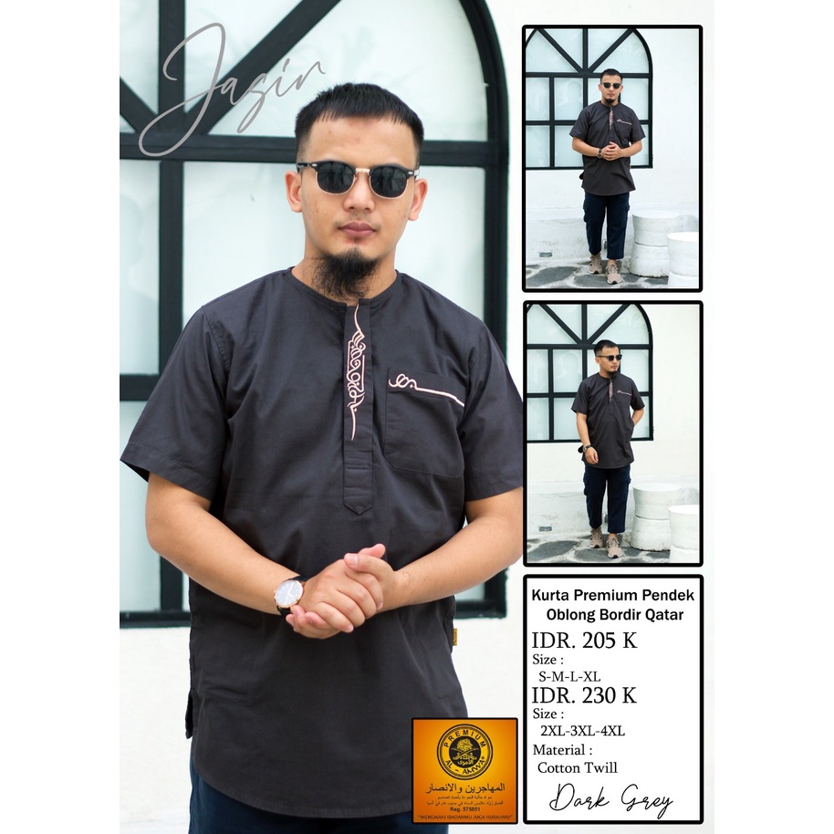 Kurta Pakistan Bordir Oversized Al Amwa Baju Muslim Pria Jumbo Kurta Big Size