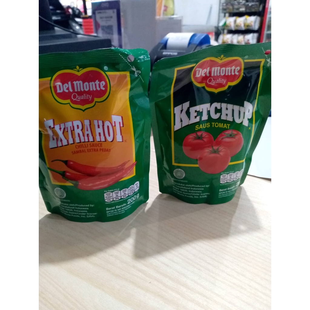 Delmonte saus tomat 200gr, Delmonte saus extra pedas 200 gr