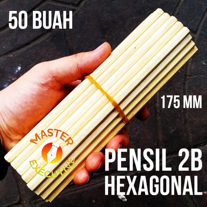 

Pensil Polos Kayu Hexagonal 2B 175 mm / Segi Enam Coklat Muda - 50 bh HOT PROMO