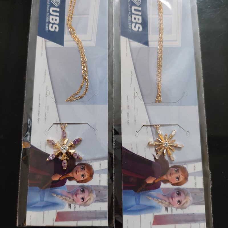 Kalung frozen batu ungu dan putih UBS kadar 8K 375