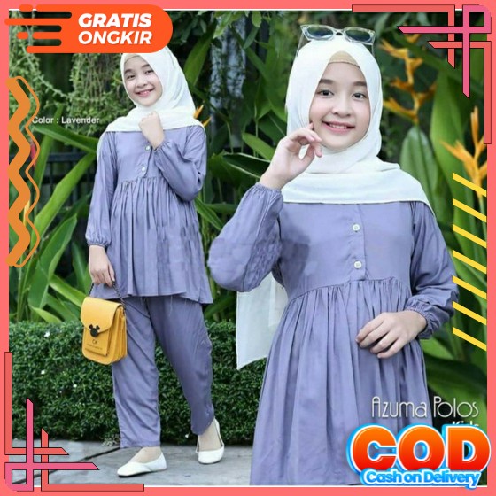 Setelan Anak Perempuan 3-12 Tahun Full Kancing Motif Printing Sablon Terbaru Bahan Crinkle Premium Y