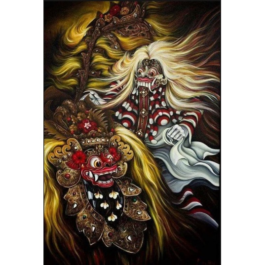 Poster cetak hiasan dinding jumbo gambar LEAK Bali Ukuran 100x70 CM , Dekorasi ruang tamu kamar tidu