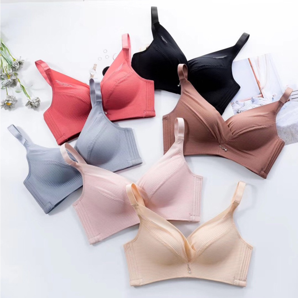 [ WONDER.GIRLS ] Bra Wanita Push-Up Isi Busa Tali Strap dan Bahan Lace Breathable BH Tanpa Kawat