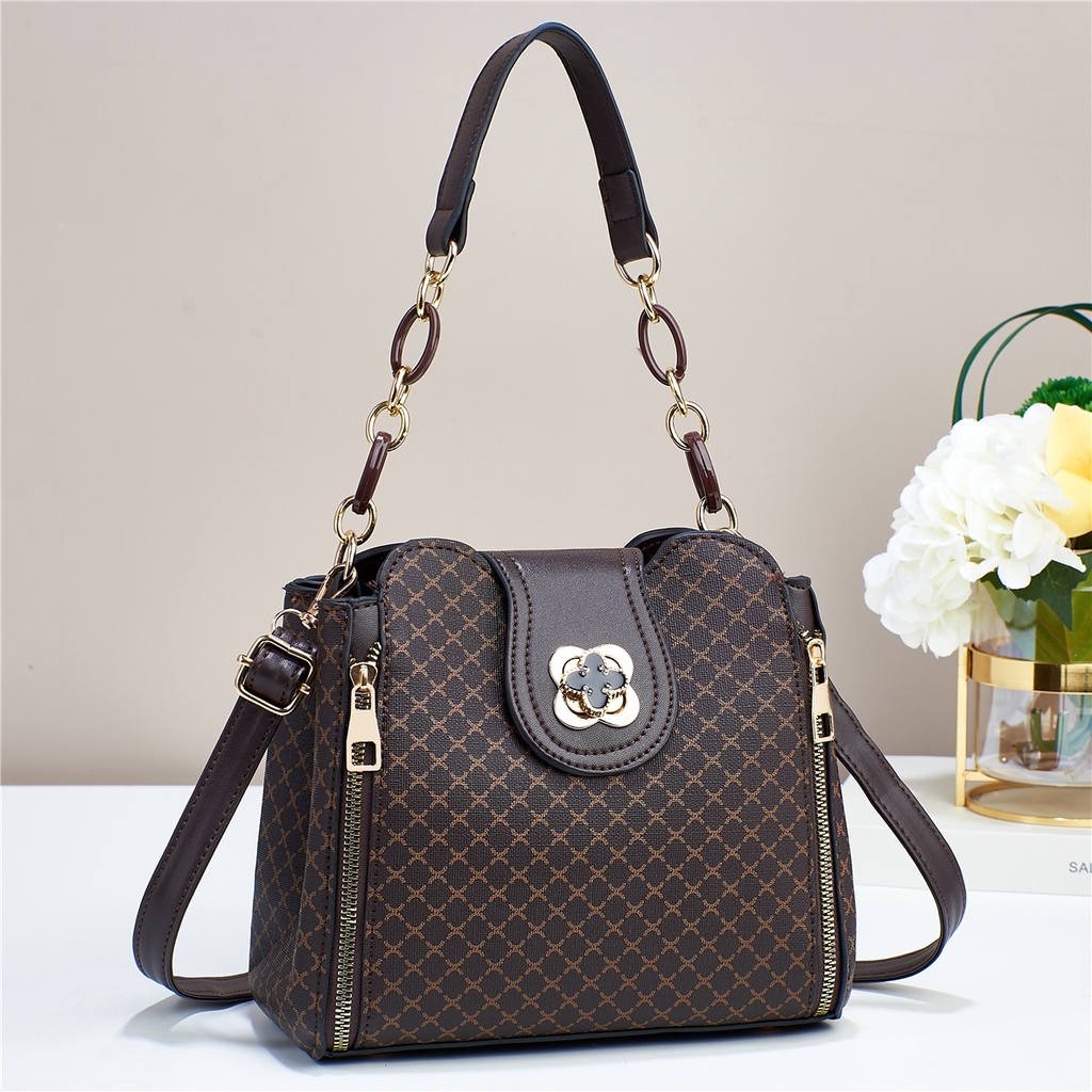 JK Y28000 1KG MUAT 2PCS TAS SELEMPANG WANITA FASHION IMPORT MOTIF ELEGAN SHOULDER BAG RANTAI U4527 Z1320 T3155 E5672