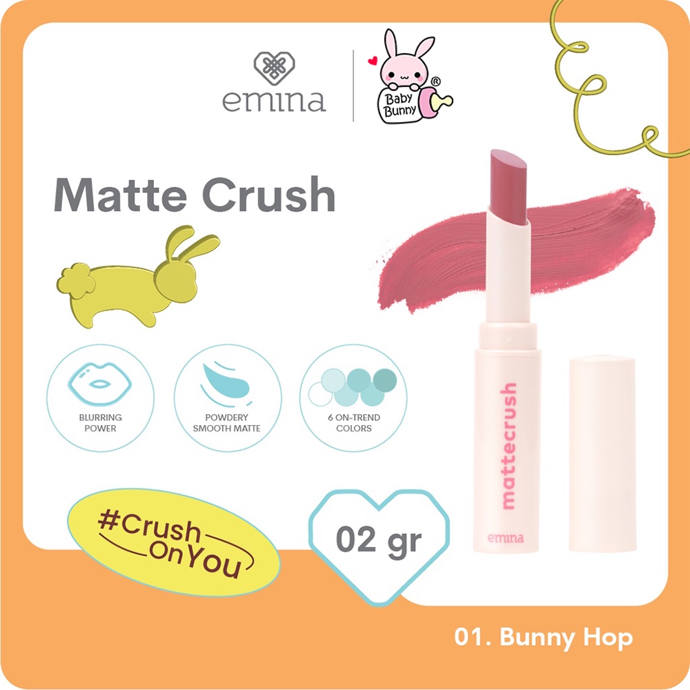 ❤ BELIA ❤ Emina Mattecrush 2 gr - Lip Cream Ringan, Powdery Smooth Matte Finish, Blurring Power | BPOM