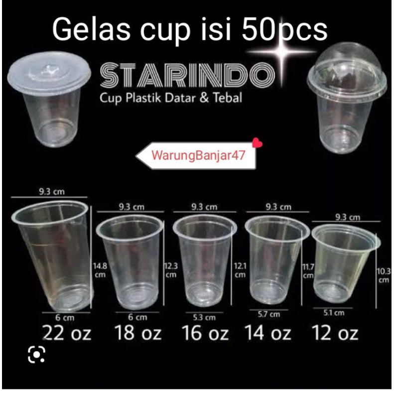 Gelas Cup Starindo isi 50pcs Gelas Plastik Gelas Starindo Gelas Cup Gelas Popice Gelas Jus