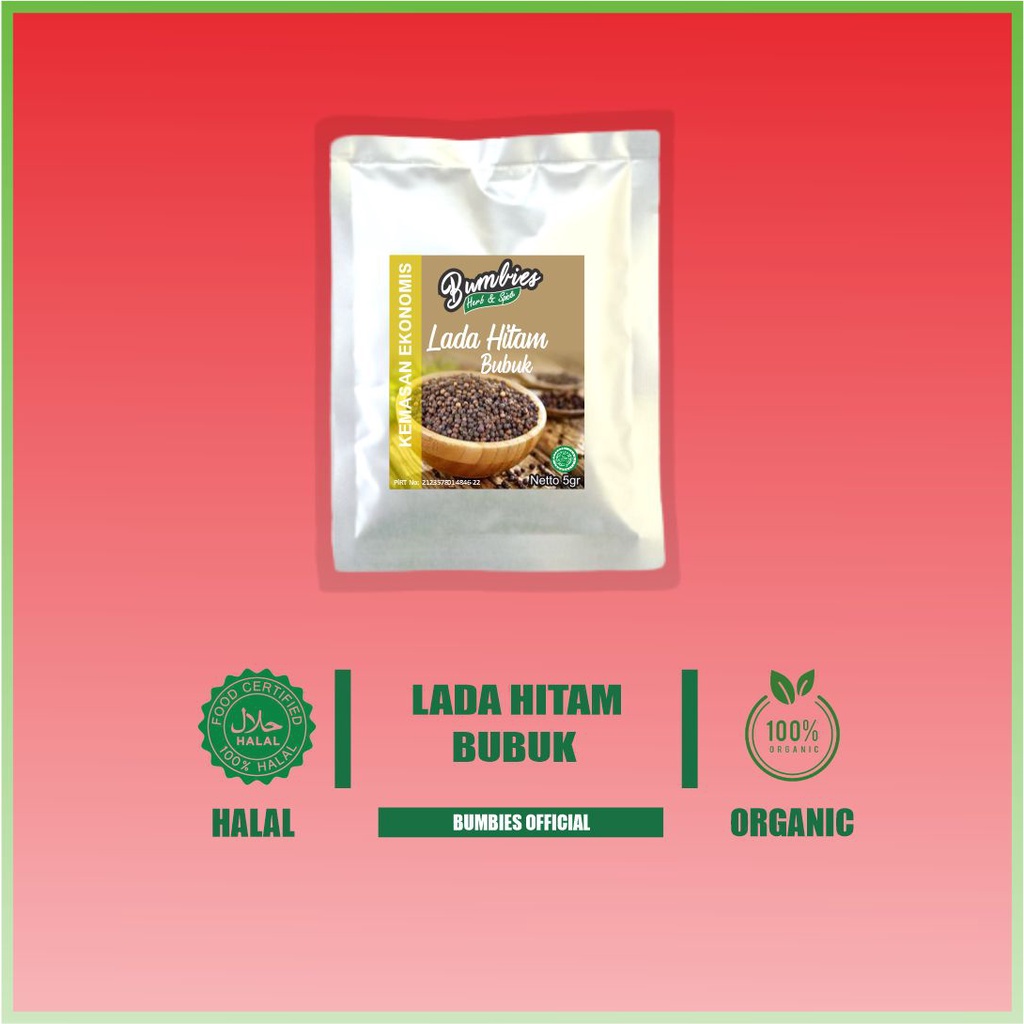 

Bumbies Product Lada Hitam Bubuk 5 gram EKONOMIS | Ground Black Papper | Rempah rempah Bumbu Dapur | Bumbu Instant | Bumbu Rempah
