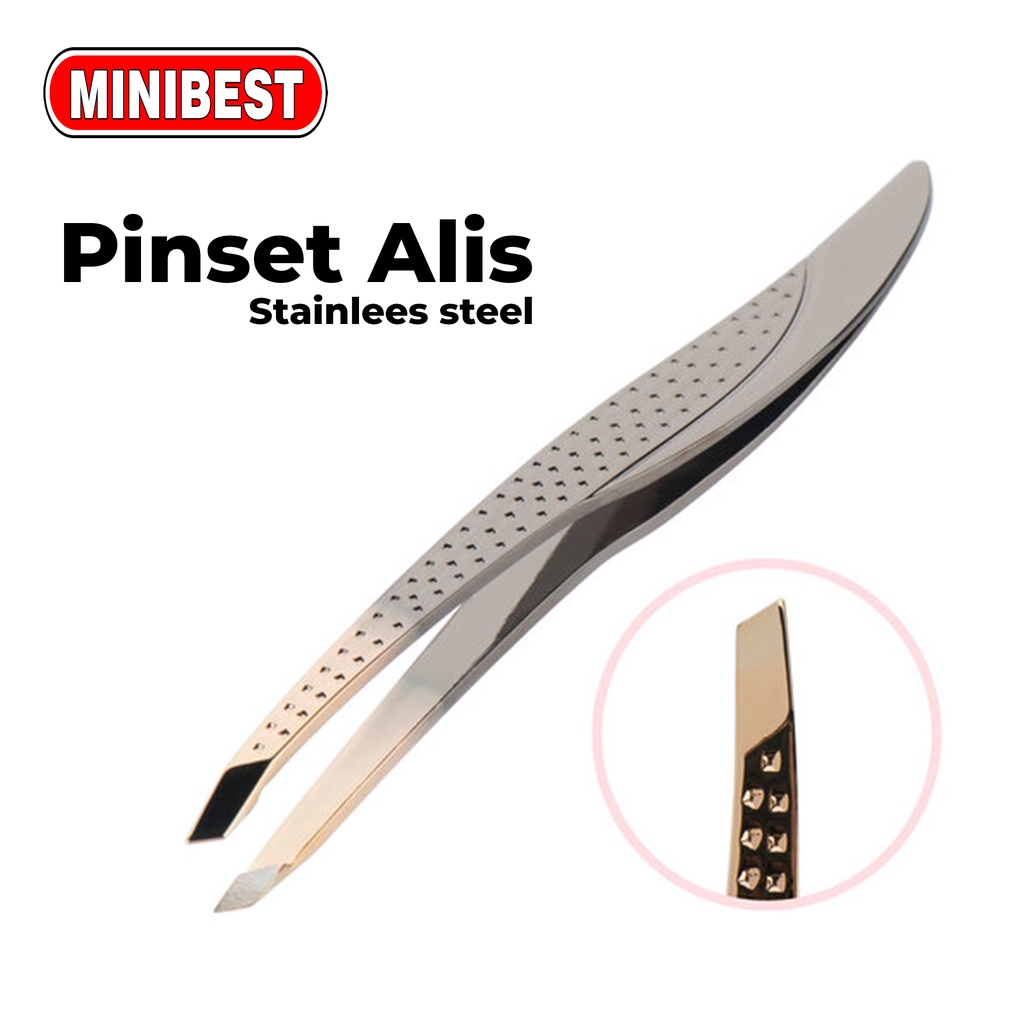 [MB] PINSET ALIS KISLENE BEAUTY CLIPPER COSMETICS STAINLESS BLACK GOLD / CABUT BULU ALIS