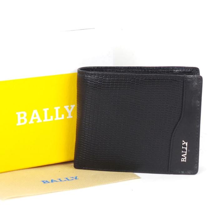Dompet tidur pria kulit asli branded - BALLY RGU 12 BLACK