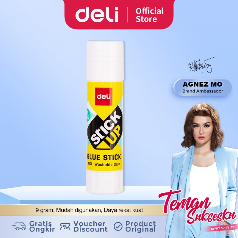 Deli Glue Stick / Lem Kertas Batangan 9 gr Daya Rekat Kuat Mudah Digunakan E7101