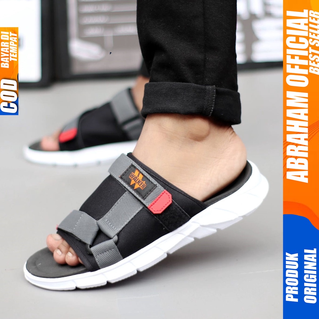 Sandal Slide Pria Casual Sendal Selop Distro Abraham Nsr