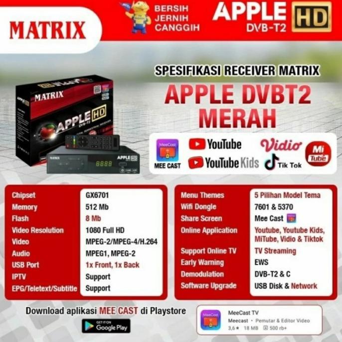 set top box matrix apple merah