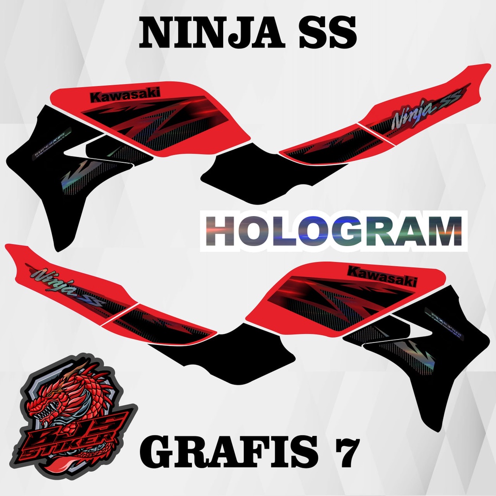 Striping ninja ss - Stiker Decal HOLOGRAM KAWASAKI NINJA SS GRAFIS 07