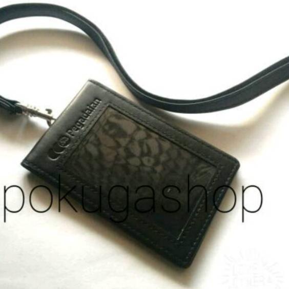 

ル Nametag kulit asli logo pegadaian plus tali /name tag kulit pegadaian /id card holder kulit Miliki
