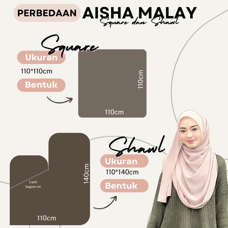 [WARNA LENGKAP] Aisha Malay square • Segiempat / Pashmina malaysian• Pashmina malaysia