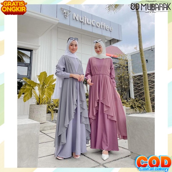 Baju Gamis Ibu2 Pengajian Pakaian Wanita Muslim Cewek Ibu Ibu Remaja Mewah Premium Baju Gamis Pesta 