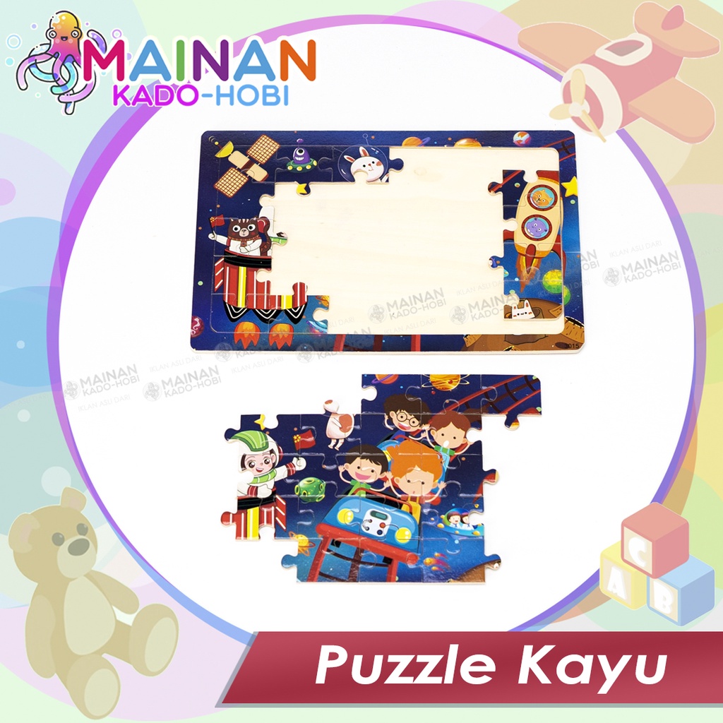 MAINAN EDUKASI ANAK SUSUK PUZZLE KAYU 3D KARAKTER SPACE TRAVEL