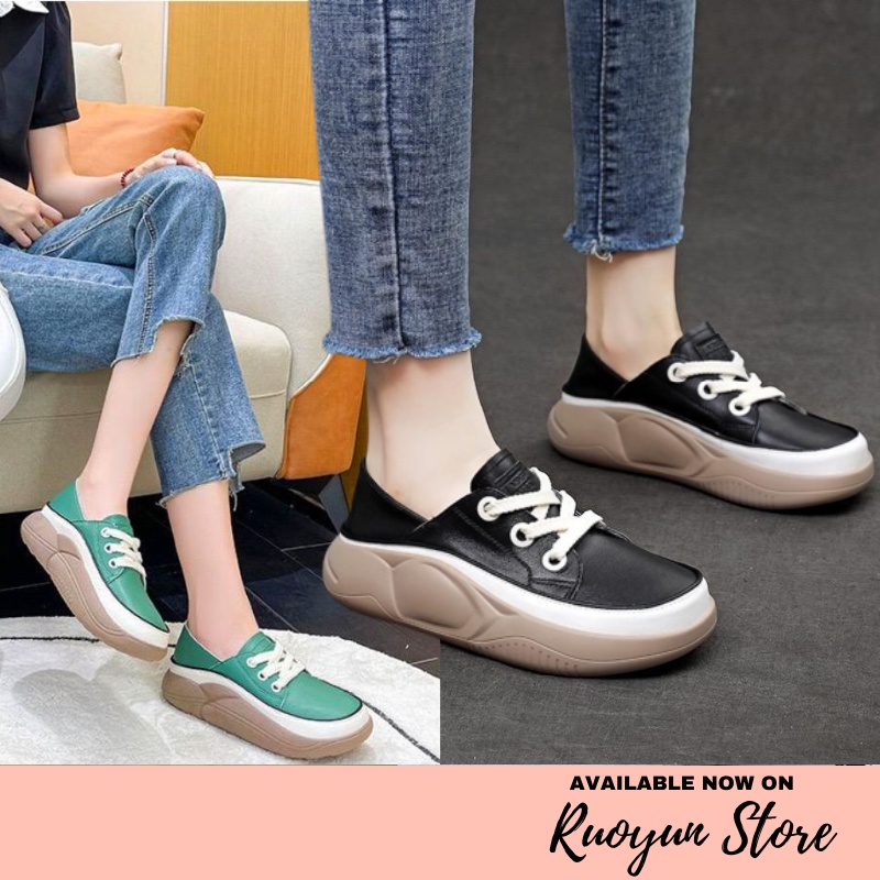 RYX - Wide Simplie Sepatu Slip On Wanita Fashion Casual / Jalan-Jalan - Ori Import