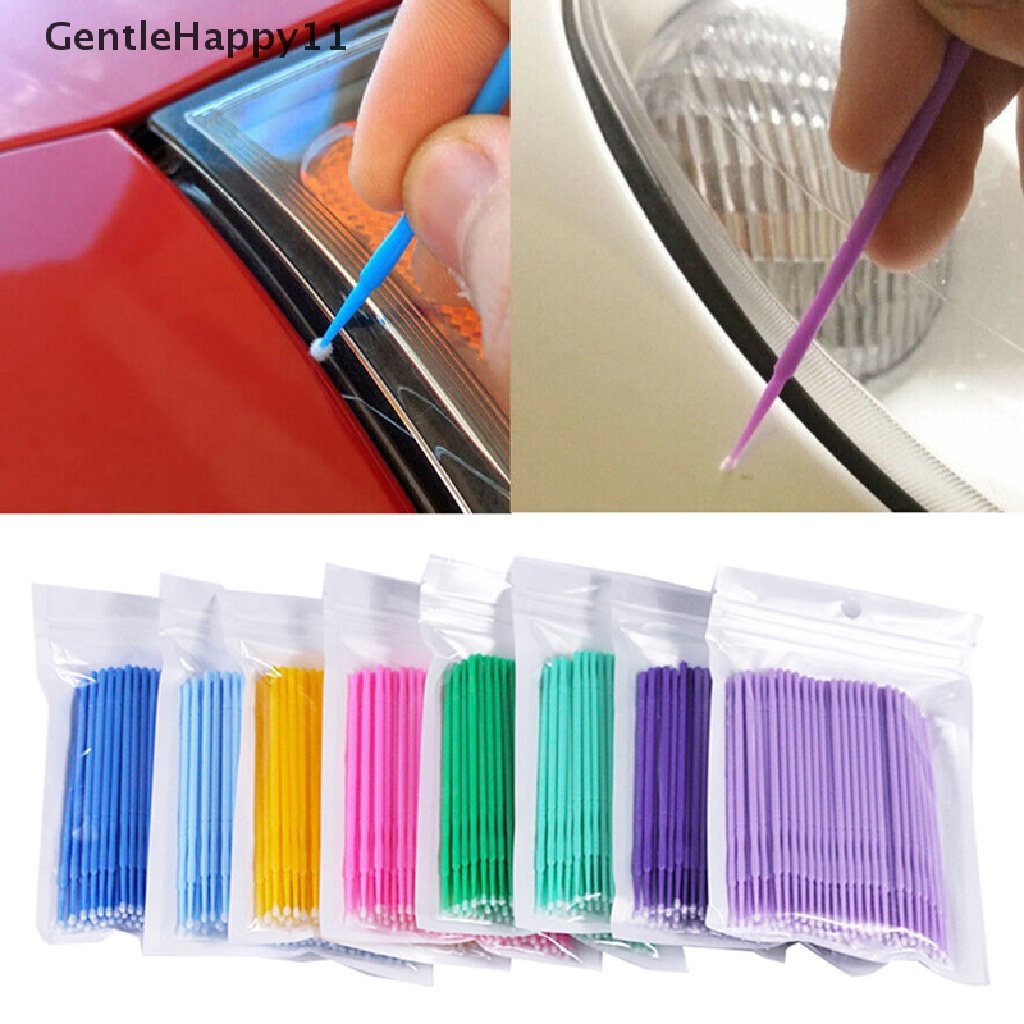 Gentlehappy 100pcs/lot Kuas Cat Sentuh Up Paint Micro Brush Tips Auto Mini Head Brush id