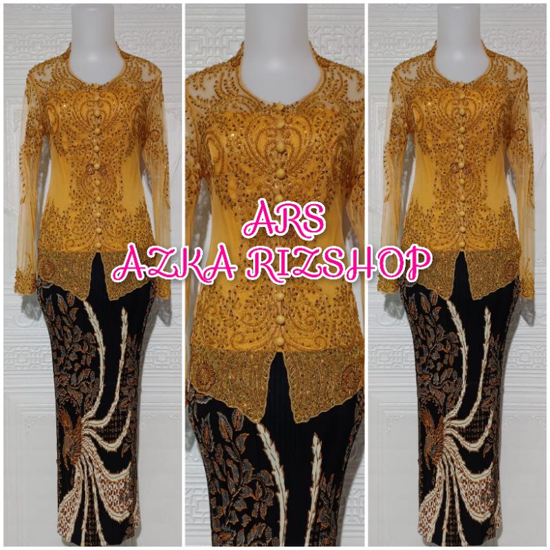 set kebaya pesta kebaya kerah sunda + rok prisket