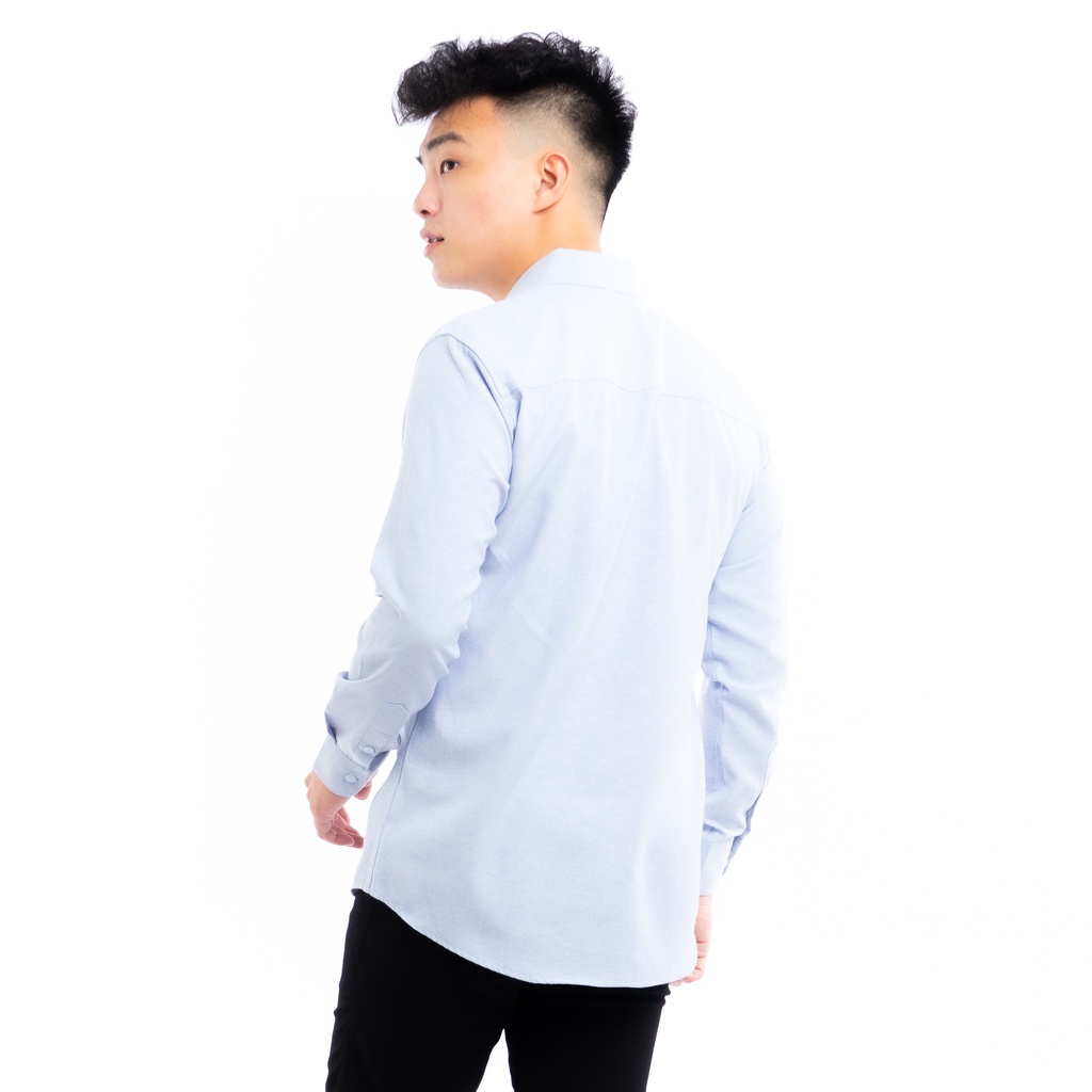 819 Kemeja Pria Lengan Panjang Polos Biru Muda Light Blue Oxford Basic SIMPLE Slimfit Casual Tersedia Ready Sampai Size JUMBO BIG SIZE XXL XXXL