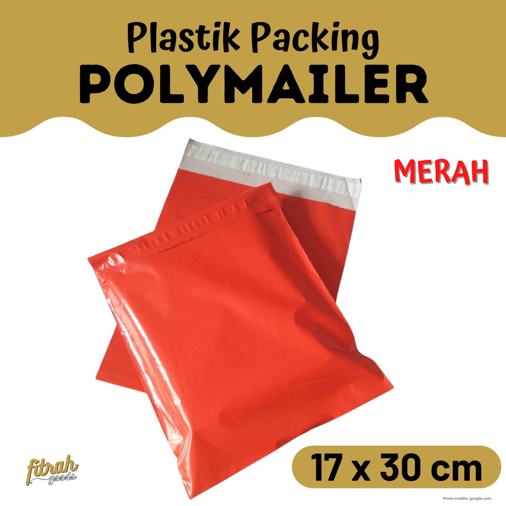 

Plastik Packing Polymailer 17 x 30 cm Warna Merah (Pack 100 Lembar)