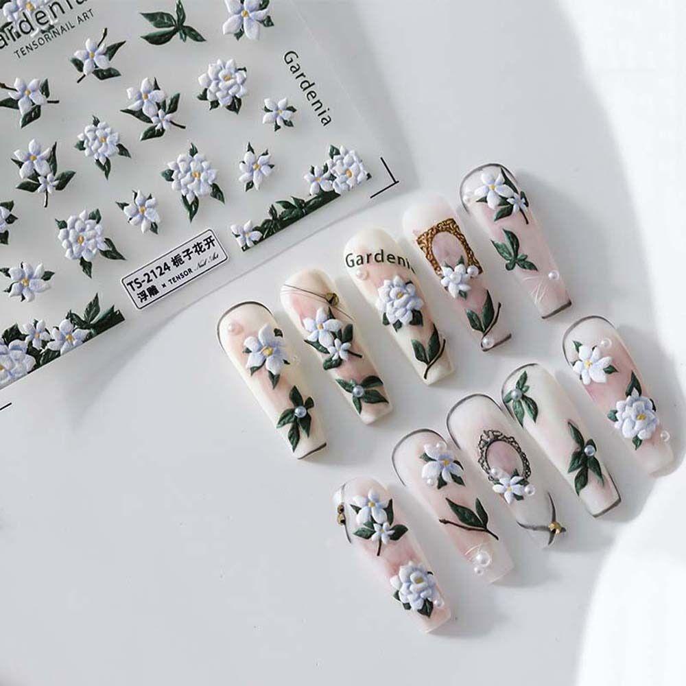 AUGUSTINA Agustina Stiker Kuku Cina Fashion Perekat Diri Kaligrafi Gaya Antik Swallow Karakter Cina Nail Art Dekorasi