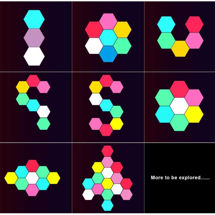 Lampu Dekorasi Hexagon LED RGB App Control