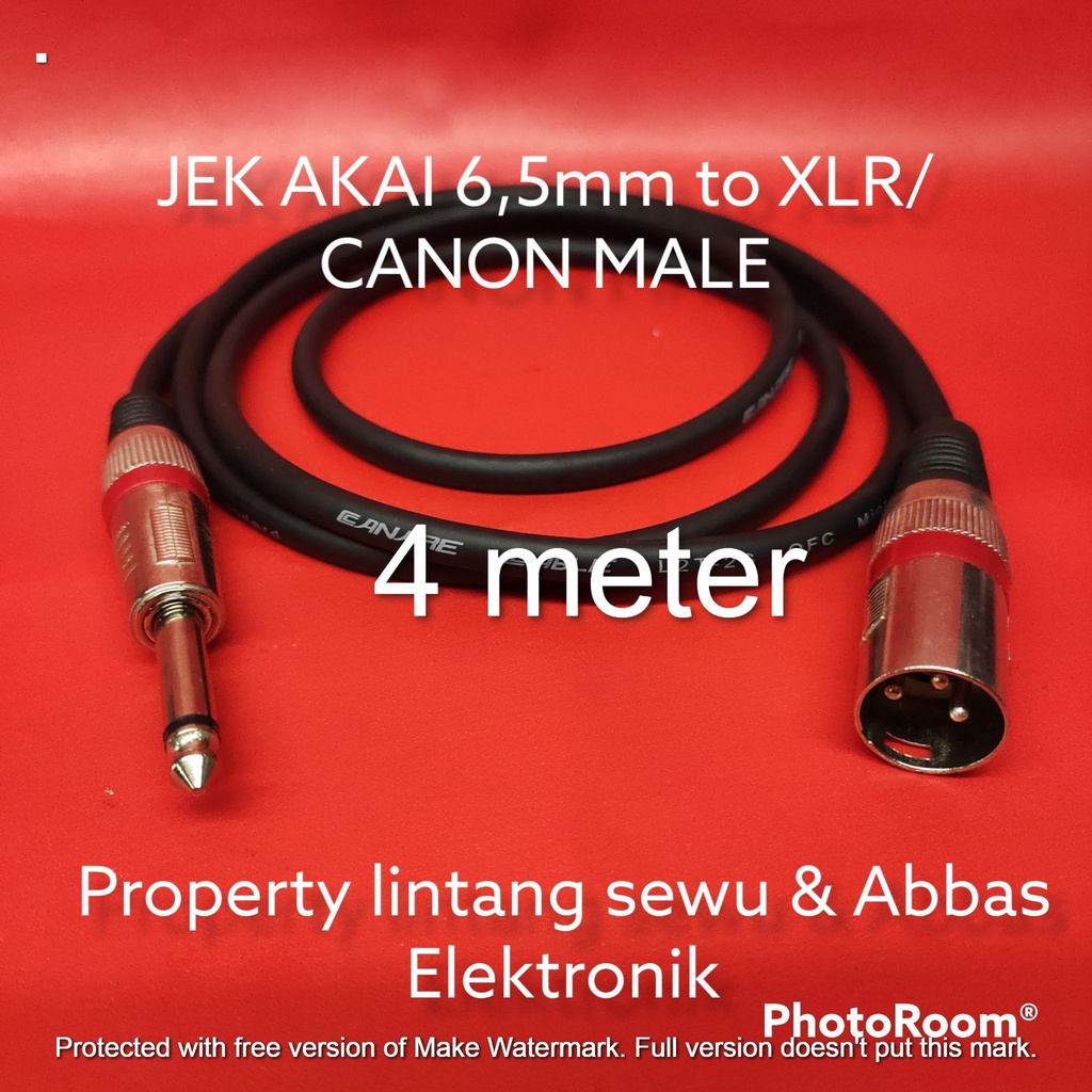 KABEL MIC JEK AKAI 6.5MM TO XLR CANON MALE 4 METER